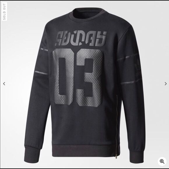 ADIDAS BS2717 Black Winter D-Crew NEW no tags size Small impeccable - Picture 1 of 16